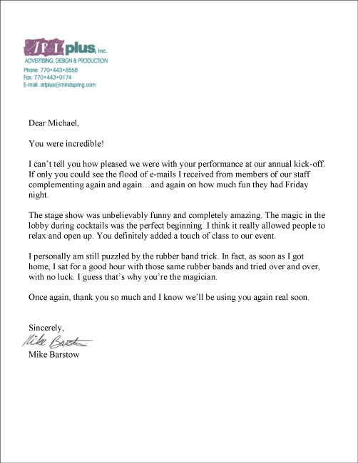 Art Plus Reference Letter For Magician Michael Boone Magician_Michael_Boone_Art_Plus_Reference_Letter
